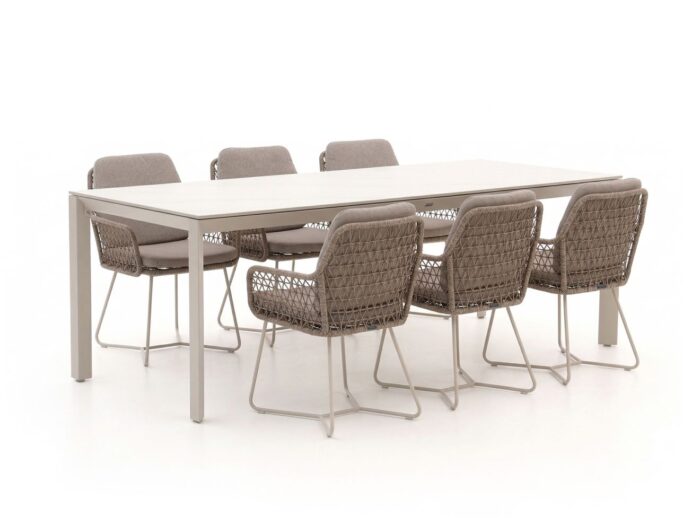 Intenso Furniture Trasimeno/Sestino 220cm dining tuinset 7-delig – Taupe