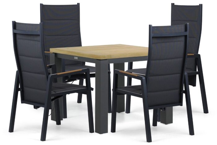 Lifestyle Garden Furniture Essence/Veneto 90×90 cm dining tuinset 5-delig – Grijs-antraciet