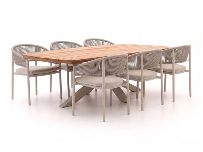 Bellagio tuinmeubelen Bellagio Panaro/Induno Deens Ovaal 240cm dining tuinset 7-delig stapelbaar Laagste prijsgarantie! – Bruin
