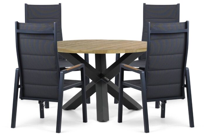 Lifestyle Garden Furniture Essence/Rockville 120 cm dining tuinset 5-delig - Grijs-antraciet