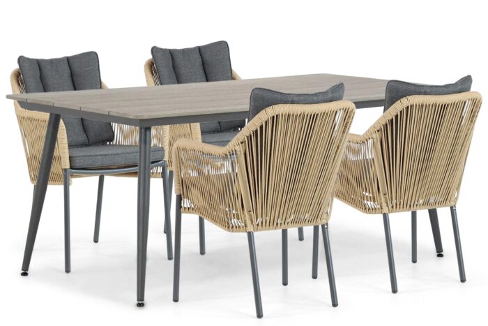 De Laan Projects Laan Marbella/Matale 180 cm dining tuinset 5-delig – Taupe-naturel-bruin