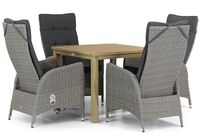 Garden Collections Lincoln/Weston 90 cm dining tuinset 5-delig – Grijs-antraciet
