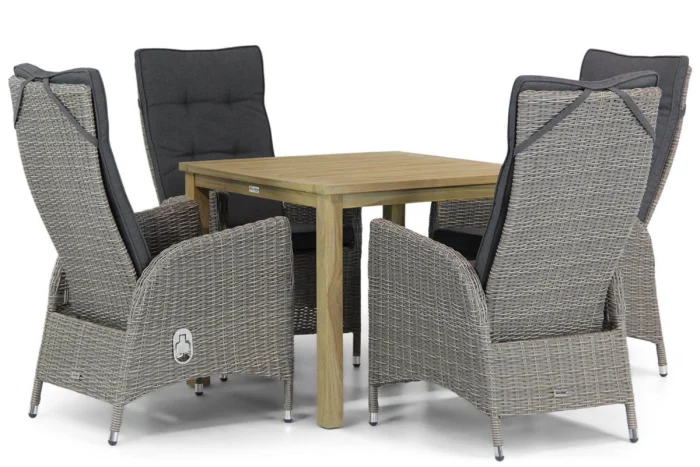 Garden Collections Lincoln/Weston 90 cm dining tuinset 5-delig - Grijs-antraciet