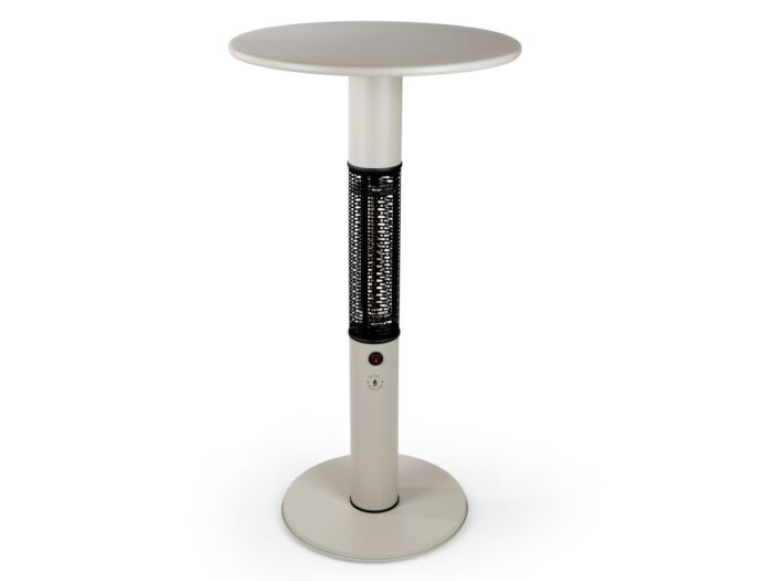 Monti HeatLine + 15% kassakorting | Vibe bartafel met terrasverwarmer 1500W ø60cm (h: 110cm) – Taupe