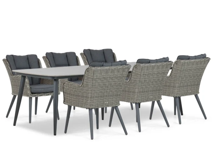 Garden Collections Boston/Vienna 240 cm dining tuinset 7-delig - Grijs-antraciet