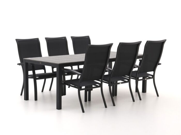 Bellagio tuinmeubelen Bellagio Lugo/Fidenza 220cm dining tuinset 7-delig stapelbaar Laagste prijsgarantie! – Grijs