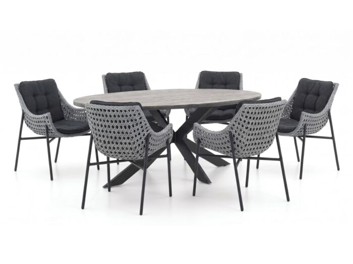 Manifesto Furniture Novara/Fidenza ovaal 180cm dining tuinset 7-delig