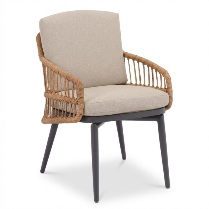 BUITEN living Alicante dining tuinstoel | wicker + aluminium | zand