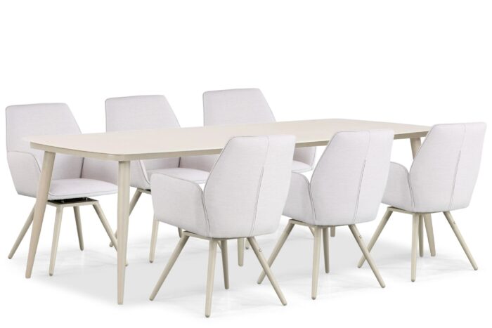 Lifestyle Garden Furniture Andorra/Vienna 240 cm dining tuinset 7-delig – Grijs-antraciet