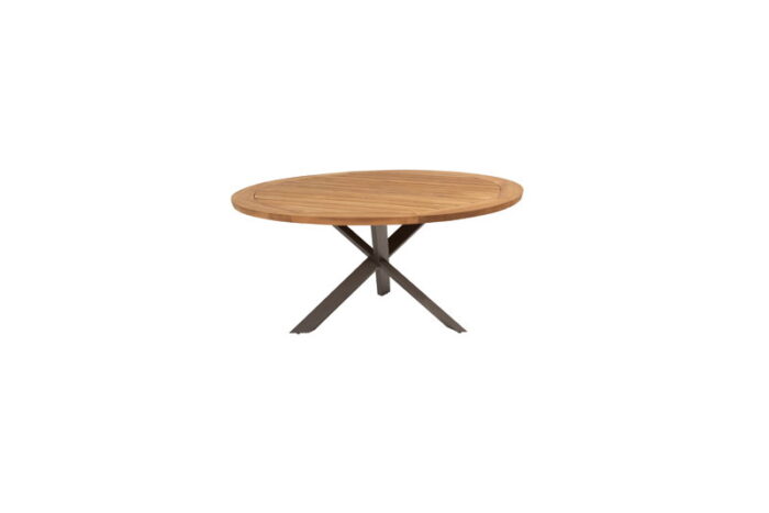 4so Taste Prado dining tafel teak terre dia. 160 cm tafel met frame – beige