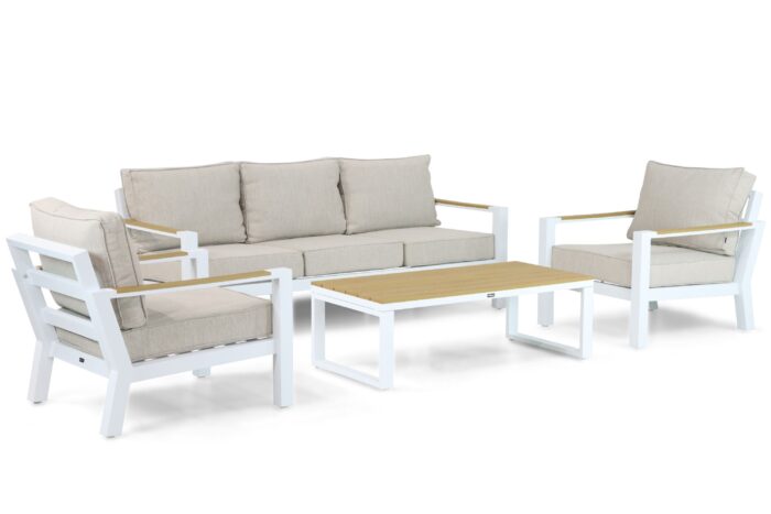 Lifestyle Garden Furniture Bilbao stoel-bank loungeset 4-delig – Wit