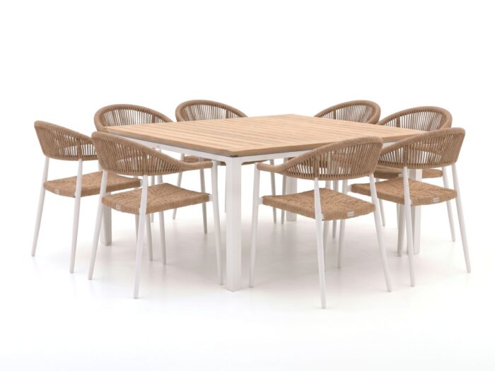 Manifesto Furniture Belpasso/Linosa 160x160cm dining tuinset 9-delig stapelbaar