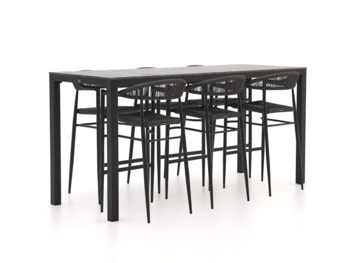Manifesto Furniture Belpasso/Fidenza 220cm barset 7-delig stapelbaar – Grijs