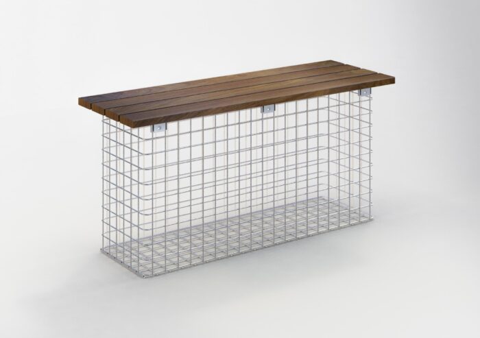 Gabiona Deutschland Cumaru tuinbank 102 x 45 x 52 cm, MW 5 x 5 cm, thermisch verzinkt
