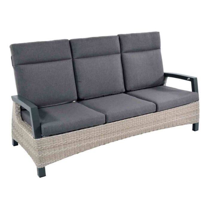 Lesli Living Prato Brick loungebank tuin | verstelbaar | aluminium | 195cm – Taupe – Naturel – Bruin, Antraciet