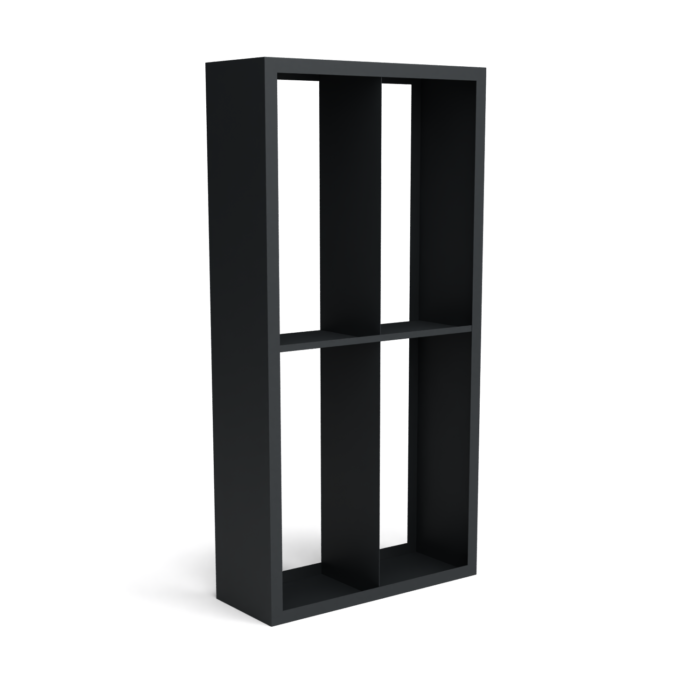 Geroba Beltza zwarte houtopslag onderverdeling 4 vakken 1000x385x2000 mm – zwart