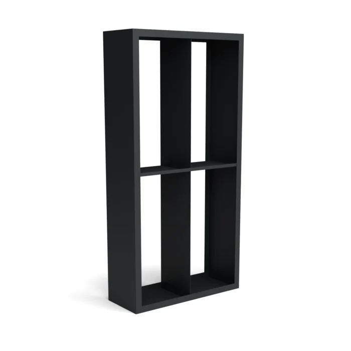 Geroba Beltza zwarte houtopslag onderverdeling 4 vakken 1000x385x2000 mm - zwart