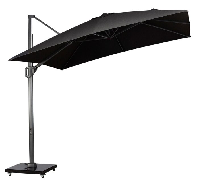 Platinum Zweefparasol zonwering Challenger T1 Telescope premium 350×350 cm – grijs