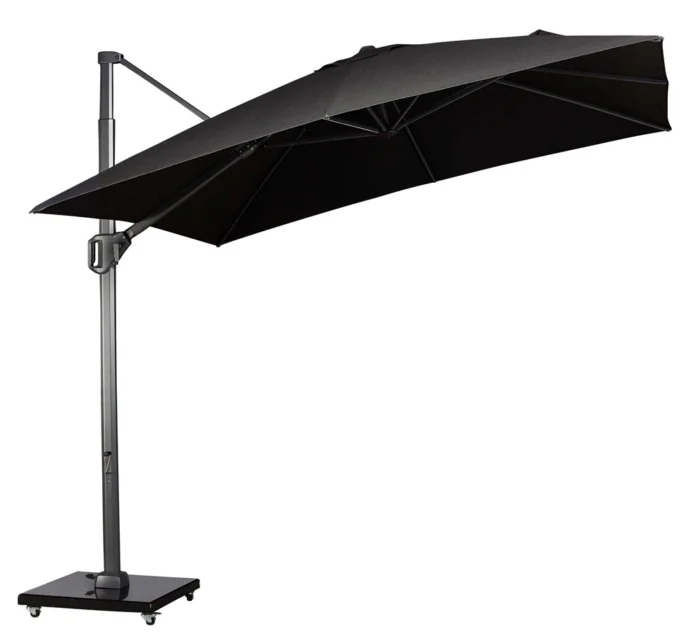 Platinum Zweefparasol zonwering Challenger T1 Telescope premium 350x350 cm - grijs