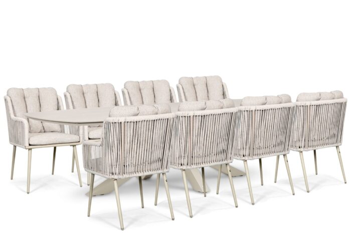 Lifestyle Garden Furniture Tivoli/Voyage 300×120 cm dining tuinset 9-delig – Zand/Beige