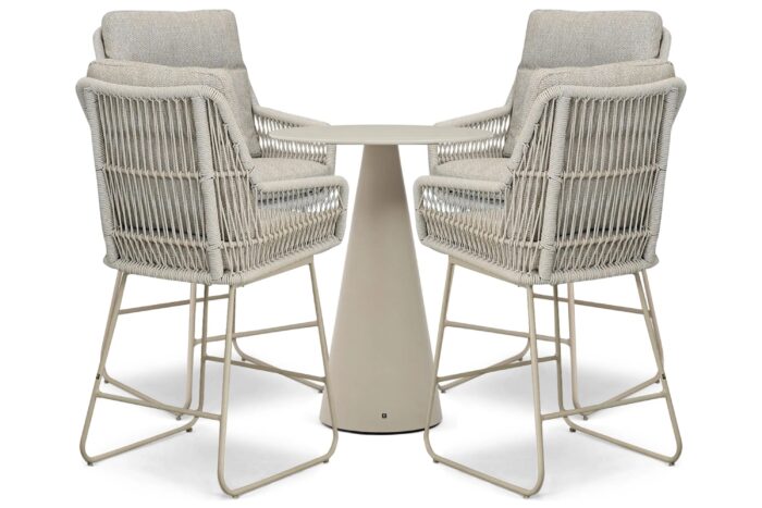Lifestyle Garden Furniture Vicente/Serino 80×80 cm barset 5-delig – Zand/Beige