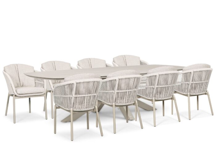 Lifestyle Garden Furniture Monaco/Voyage 300x120 cm dining tuinset 9-delig - Zand/Beige