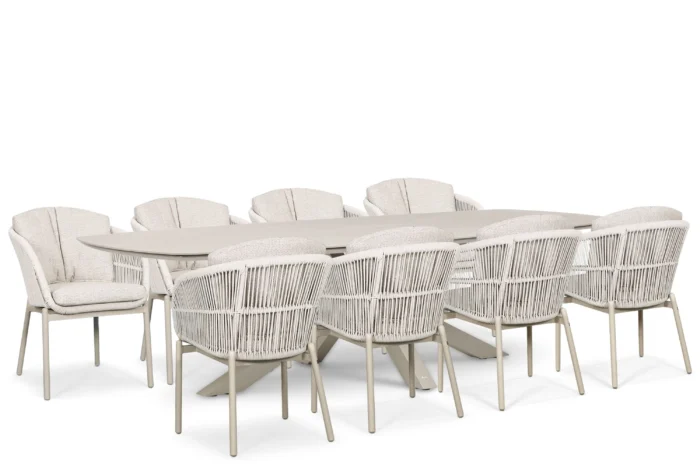 Lifestyle Garden Furniture Monaco/Voyage 300x120 cm dining tuinset 9-delig - Zand/Beige