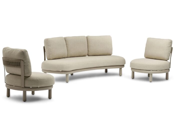 Coco Almara stoel-bank loungeset 3-delig – Zand/Beige