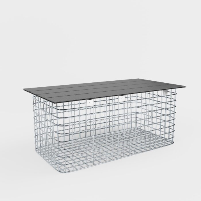 GABIONA Tuinbank 102 x 45 x 52 cm MW 5 x 5 cm thermisch verzinkt, met gerecycled blad in antraciet