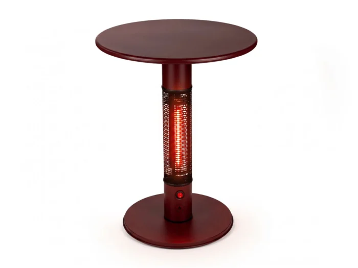 Monti HeatLine + 15% kassakorting | Pulse tafel met terrasverwarmer 1500W ø60cm (h: 75cm) - Rood
