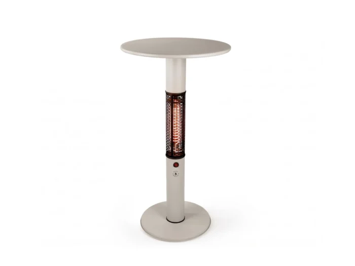 Monti HeatLine + 15% kassakorting | Vibe bartafel met terrasverwarmer 1500W ø60cm (h: 110cm) - Taupe