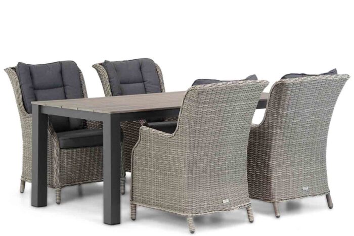 Garden Collections Aberdeen/Valley 180 cm dining tuinset 5-delig – Grijs-antraciet
