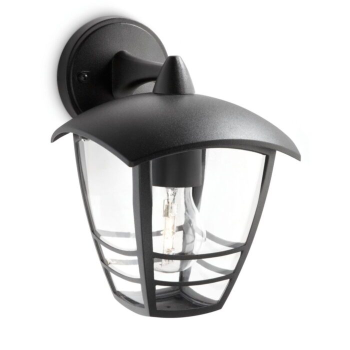 Philips Creek buitenwandlamp omlaag zwart verlichting