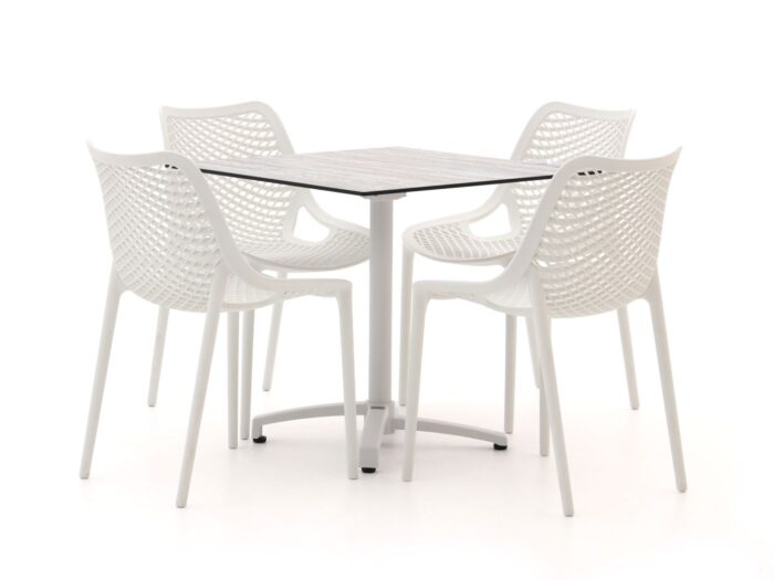 Forza Furniture Forza Ripi/Canzo 80cm dining tuinset 5-delig stapelbaar inklapbaar Laagste prijsgarantie! – Grijs