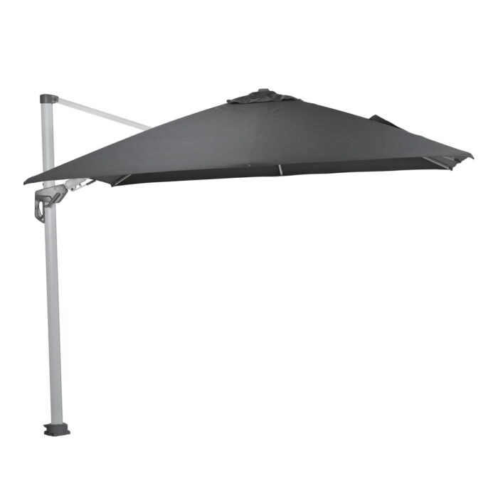 Garden impressions Hawaii zweefparasol Deluxe 300×300 wit/donkergrijs zonwering