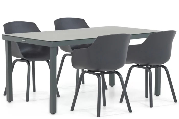 Lifestyle Garden Furniture Salina/Porto 160 cm dining tuinset 5-delig - Grijs-antraciet