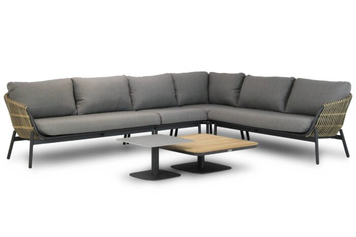 Coco Nathan/Ralph 60/90 cm hoek loungeset 6-delig – Taupe-naturel-bruin
