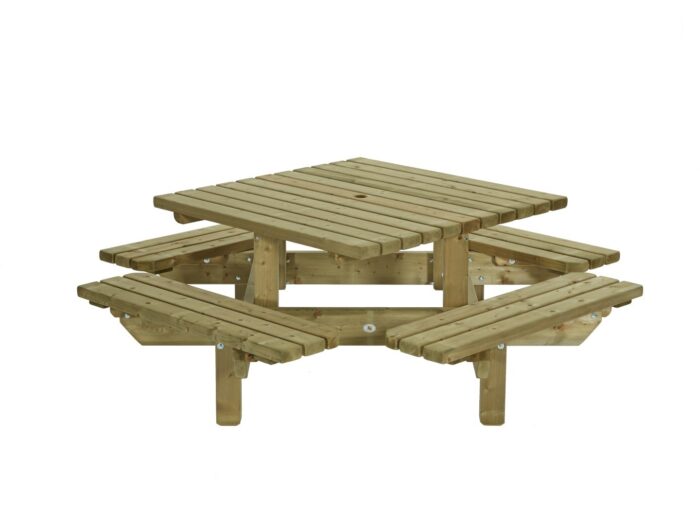 Talen buitenmeubelen Picknicktafel vierkant 195×195 cm – groen