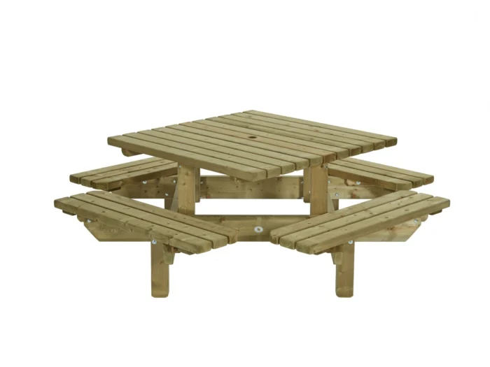 Talen buitenmeubelen Picknicktafel vierkant 195x195 cm - groen