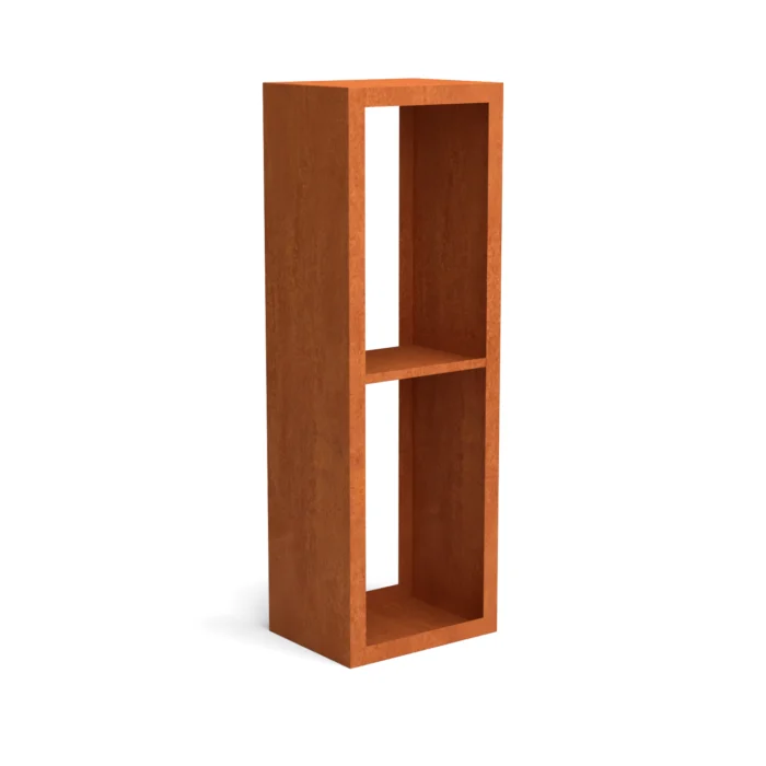 Geroba Egura cortenstaal houtopslag onderverdeling 2 vakken 500x385x1500 mm - bruin