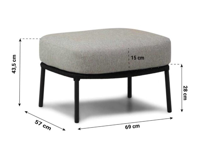 4 Seasons Outdoor Seasons Calpi lounge voetenbank – Grijs-antraciet