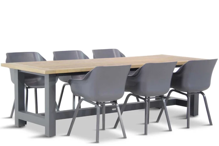 Hartman Sophie element/San Francisco 260 cm dining tuinset 7-delig - Grijs-antraciet