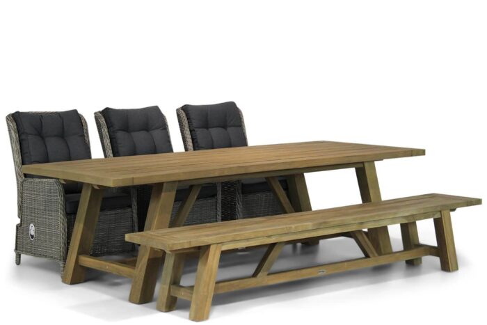 Garden Collections Kingston/Lazio 260 cm dining tuinset 5-delig – Grijs-antraciet