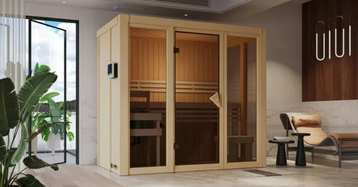 Karibu | Irava 2 Sauna | Kachel 3,6 kW Geïntegreerde Bediening