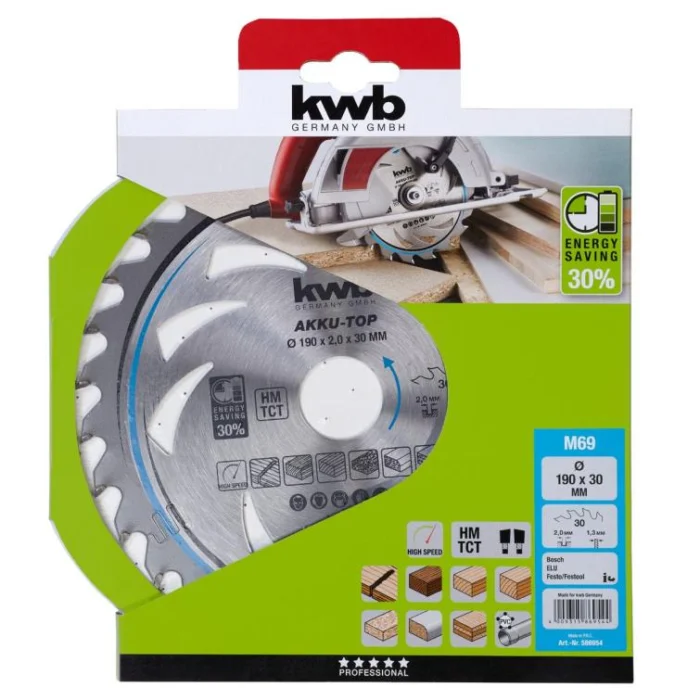 Kwb Cirkelzaagblad hm 190x30 69m II