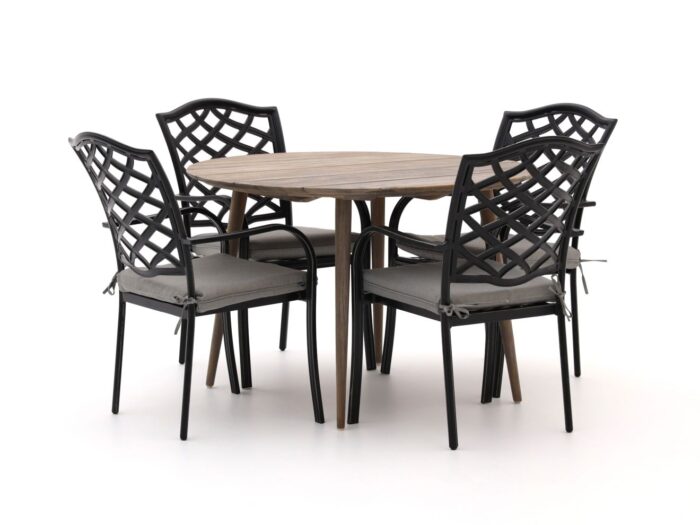 Hartman tuinmeubelen Berkeley/ROUGH-K ø 115cm dining tuinset 5-delig – Bruin