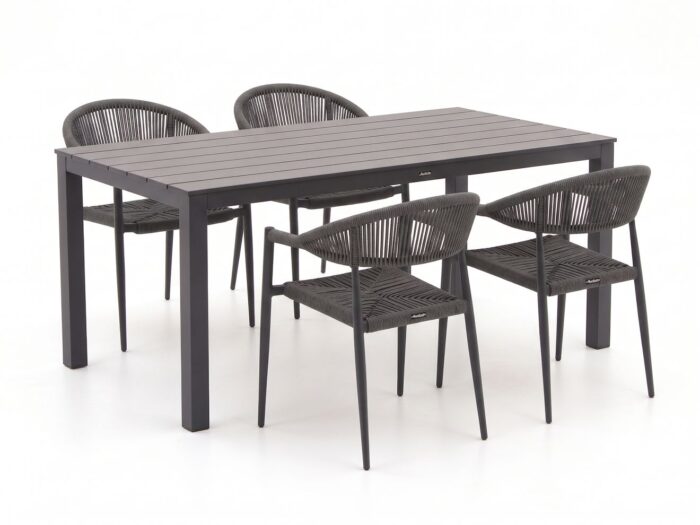 Manifesto Furniture Manifesto Belpasso/Menzano 160cm dining tuinset 5-delig stapelbaar Laagste prijsgarantie!