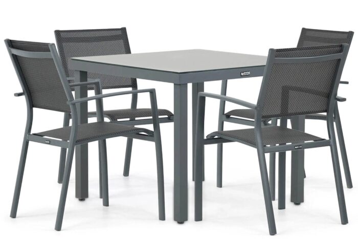 Lifestyle Garden Furniture Sella/Porto 90 cm dining tuinset 5-delig – Grijs-antraciet