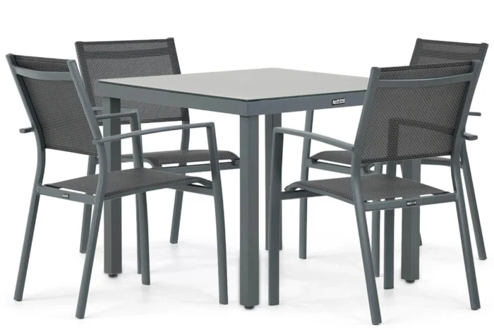 Lifestyle Garden Furniture Sella/Porto 90 cm dining tuinset 5-delig - Grijs-antraciet