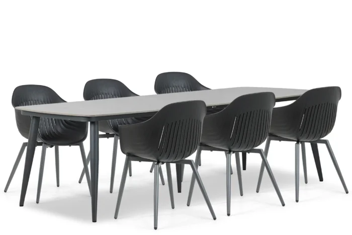 Lifestyle Garden Furniture Lissabon/Vienna 240 cm dining tuinset 7-delig - Grijs-antraciet